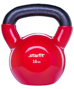 Гиря винил. STARFIT DB-401, 16 кг, цвет красный