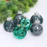 Набор шаров «Зимний Этюд» 7 см (в наборе 6 шт), Изумруд