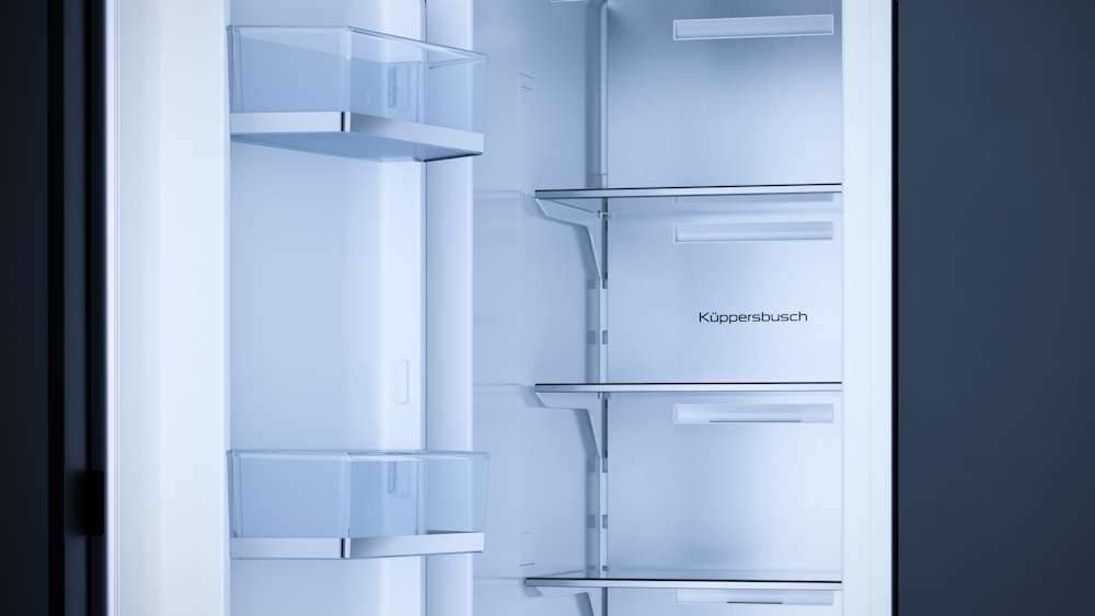 Встраиваемая морозильная камера Kuppersbusch FGX 9800.0i-E с дверью из нержавеющей стали