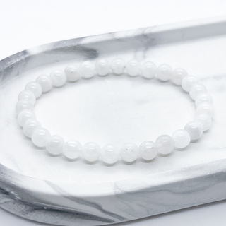 Браслет, лунный камень, диаметр бусин около 6 мм, размер 17 см