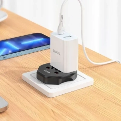 Переходник на евро вилку / Сетевой адаптер универсальный на все типы вилок / Hoco 10А 2500Вт