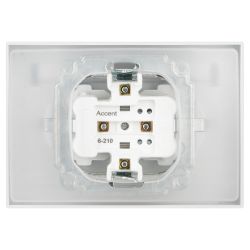 Розетка Intro Accent 6-210-01 2х2P+E Schuko с крышками штор., 16А-250В, IP44, СУ, AL/CU, белый | Intro