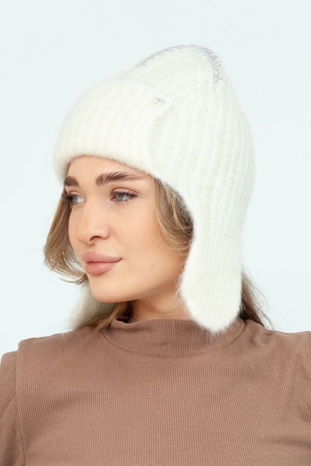 1121 UO Ушанка (Молочный / 57-58 / 2 / 30х30х6 / 57 / Кремовый / Шерсть / 0.3)