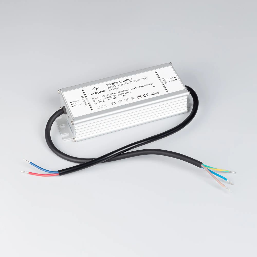 Блок питания ARPV-UH24240-PFC-55C (24V, 10.0A, 240W) (Arlight, IP67 Металл, 5 лет) 025046(1)