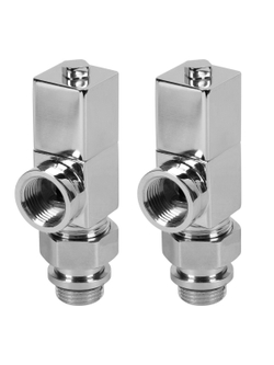 Набор дизайн-вентилей CUBE, осевой (хром) 1/2"