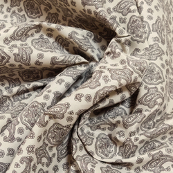 Ткань подкладочная сумочная Бежевая с огурцами