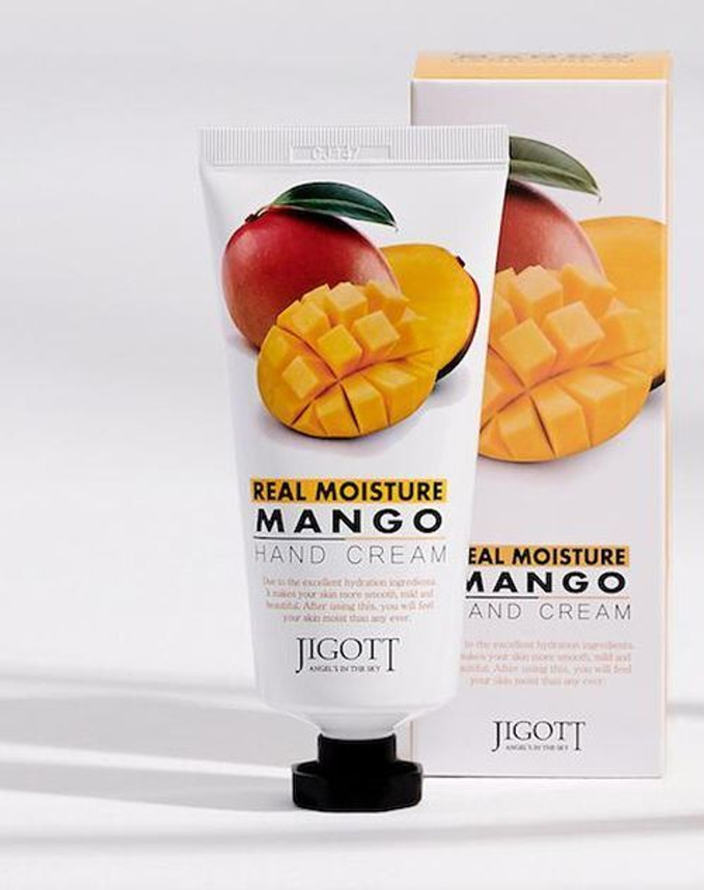 Jigott Крем для рук с экстрактом манго Real Moisture Mango Hand Cream,100 мл.