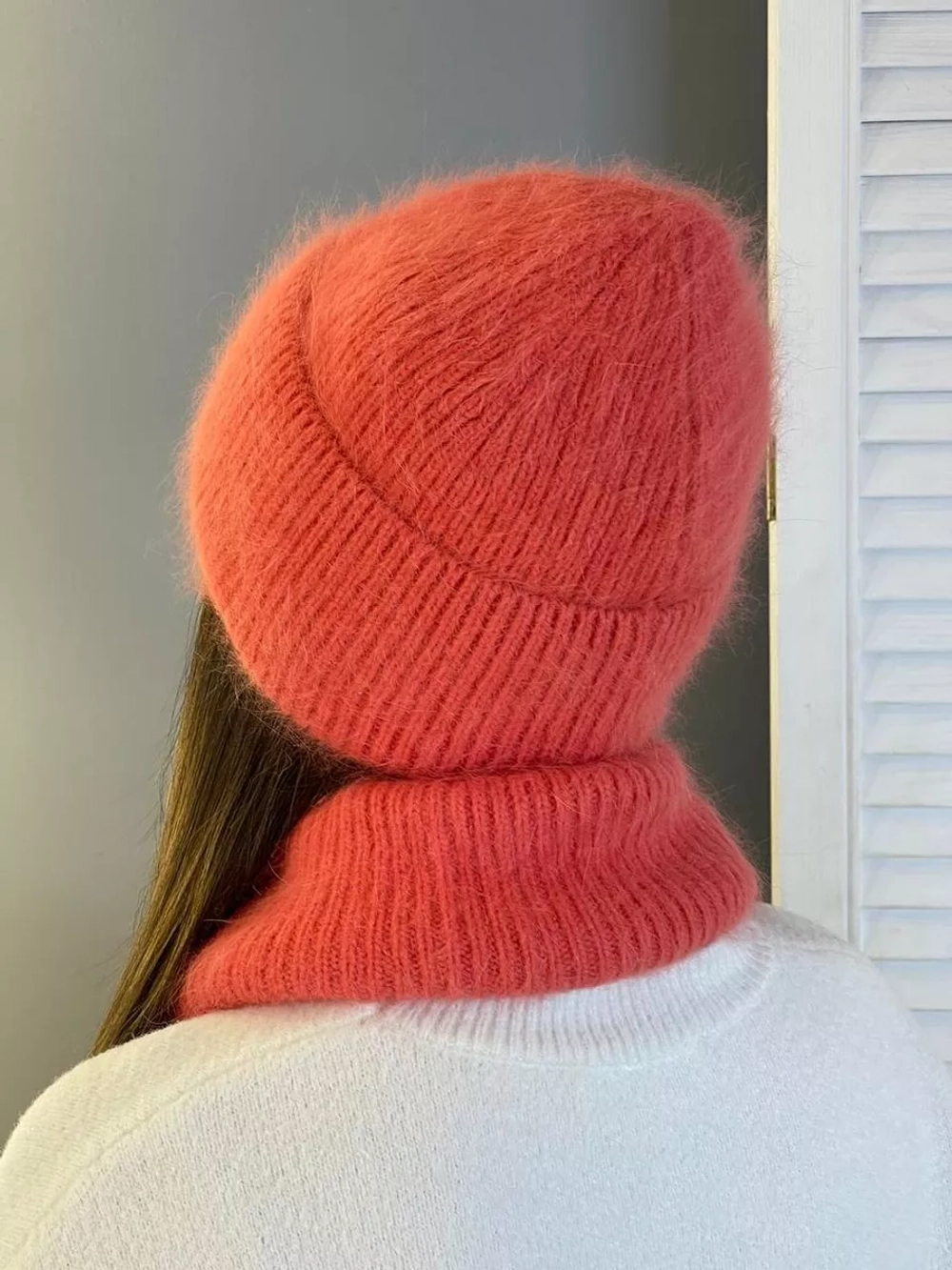 шапка снуд и варежки набор 3 в 1