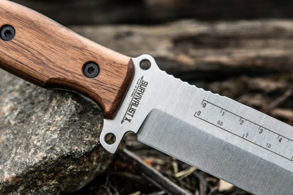 Нож Kizlyar Supreme Survivalist-X AUS-8 (StoneWash, Walnut Handle, Black MOLLE Sheath)