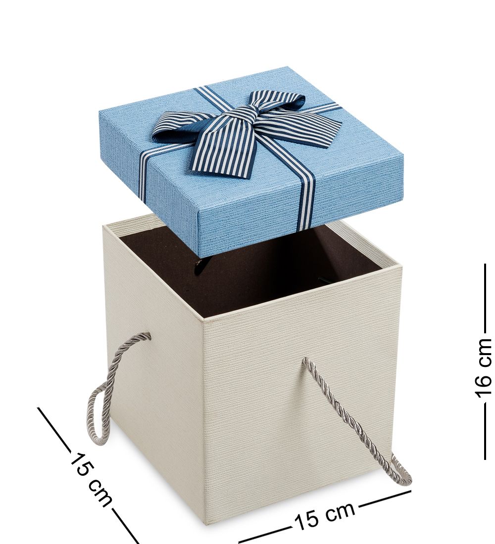 WG-10/1-A Коробка подарочная «Куб» цв.бел./голуб.