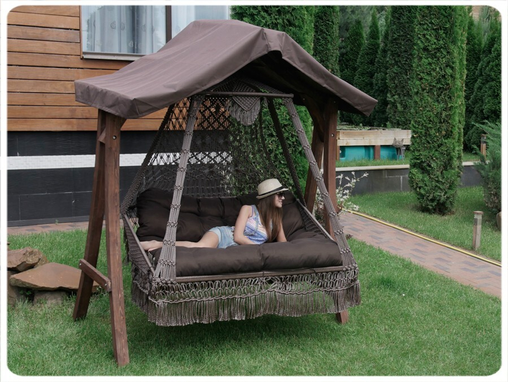 Деревянный с крышей каркас КАРАВЕЛЛА (для качелей СЕАРА)