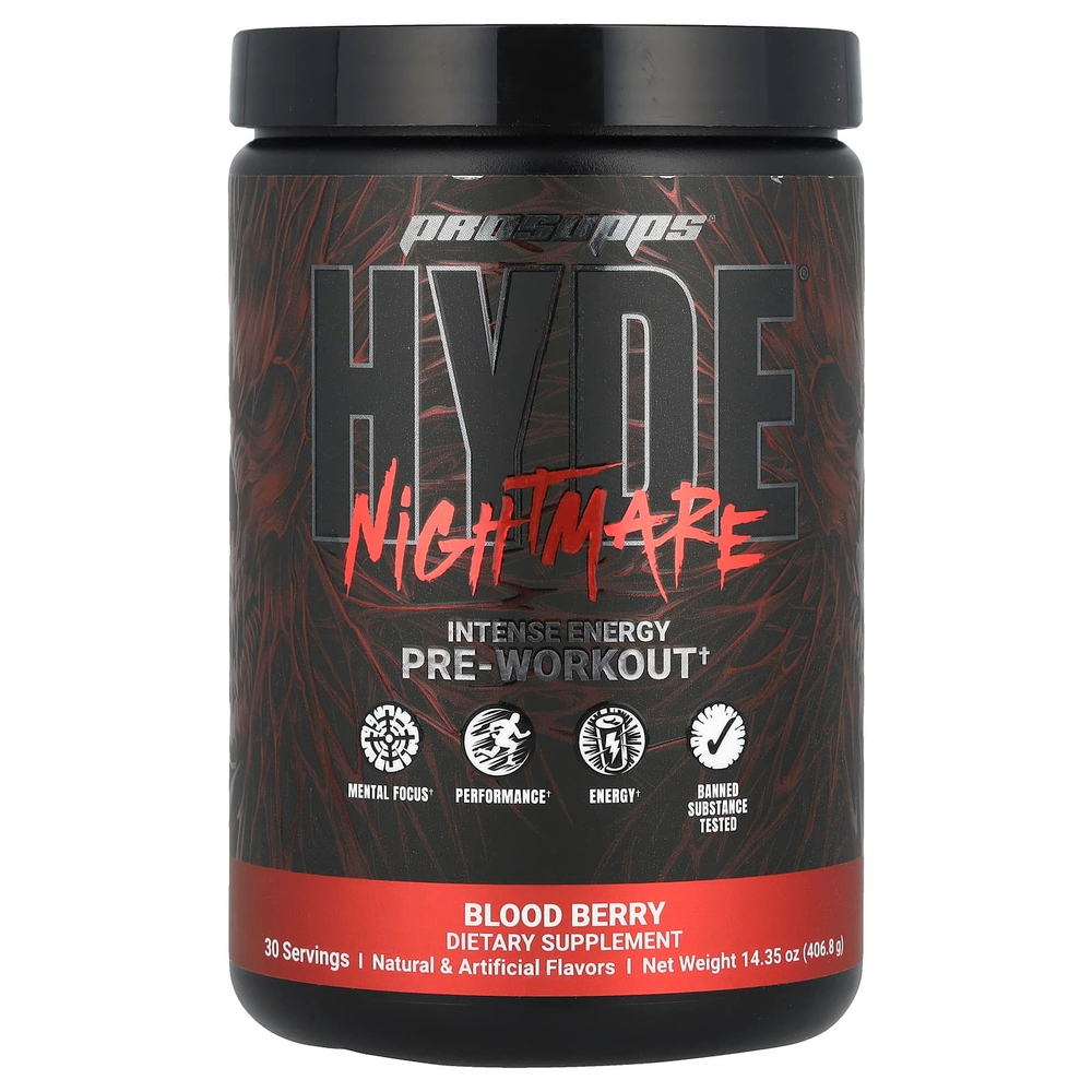 ProSupps, HYDE® Nightmare, интенсивная энергия перед тренировкой, кровавая ягода, 406,8 г (14,35 унции)