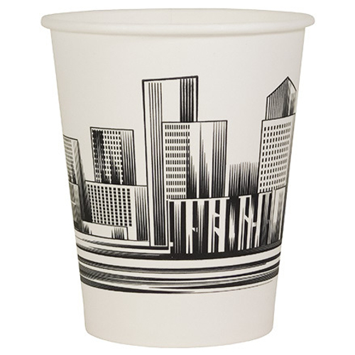 Бумажный стакан 250мл. Небоскрёбы, 1000шт/кор. Лига пак