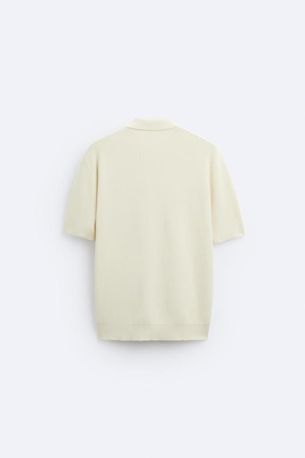 ZARA ПОЛО ИЗ ДВУХИЗНАНОЧНОГО ТРИКОТАЖА, ЭКРЮ