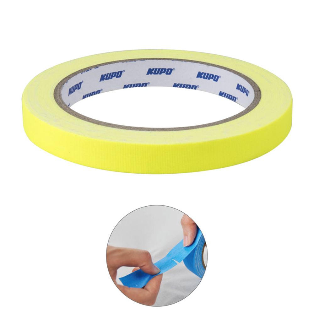 KUPO CS-1215Y Cloth Spike Tape, yellow 12mm*13,72m Скотч жёлтый