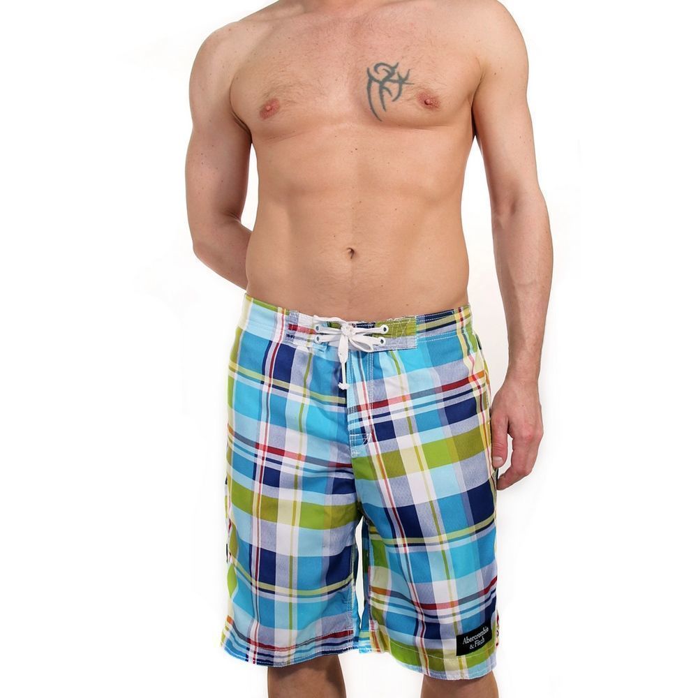 Мужские шорты пляжные клетчатые ABERCROMBIE&amp;FITCH 52813