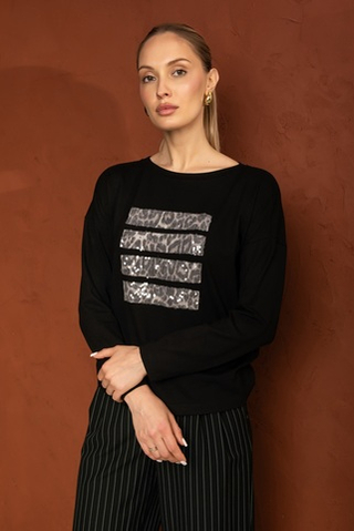 Лонгслив свободный с пайетками Тамбовчанка