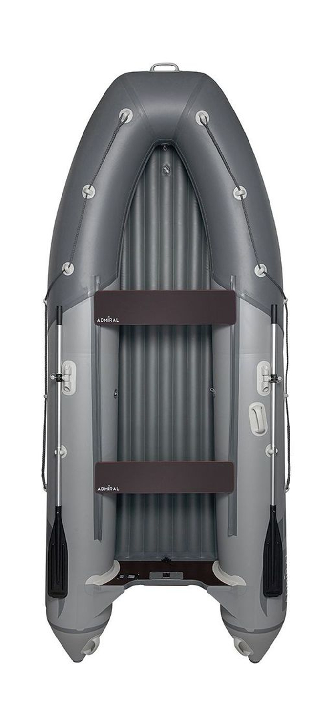 Надувная лодка ПВХ, Адмирал 375 S НДНД,  роульс, рым, серый