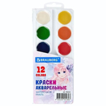 Краски акварельные 12цв. медовые "Аниме" круглые кюветы, 192552 (BRAUBERG)