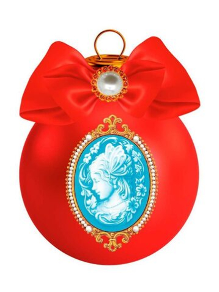 Ёлочный шар 8 см "Нежная камея" стекло