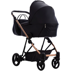 Детская коляска Bebetto Yoddi Premium Class 3 в 1 с автокреслом Avionaut Cosmo 02 черная кожа рама бронза