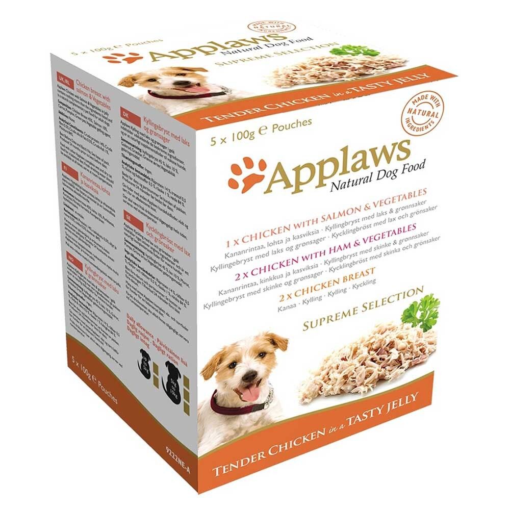 Applaws набор 5х150г (коллекция вкусов) желе - консервы (пауч) для собак (Dog Jelly Pouch Supreme Selection)