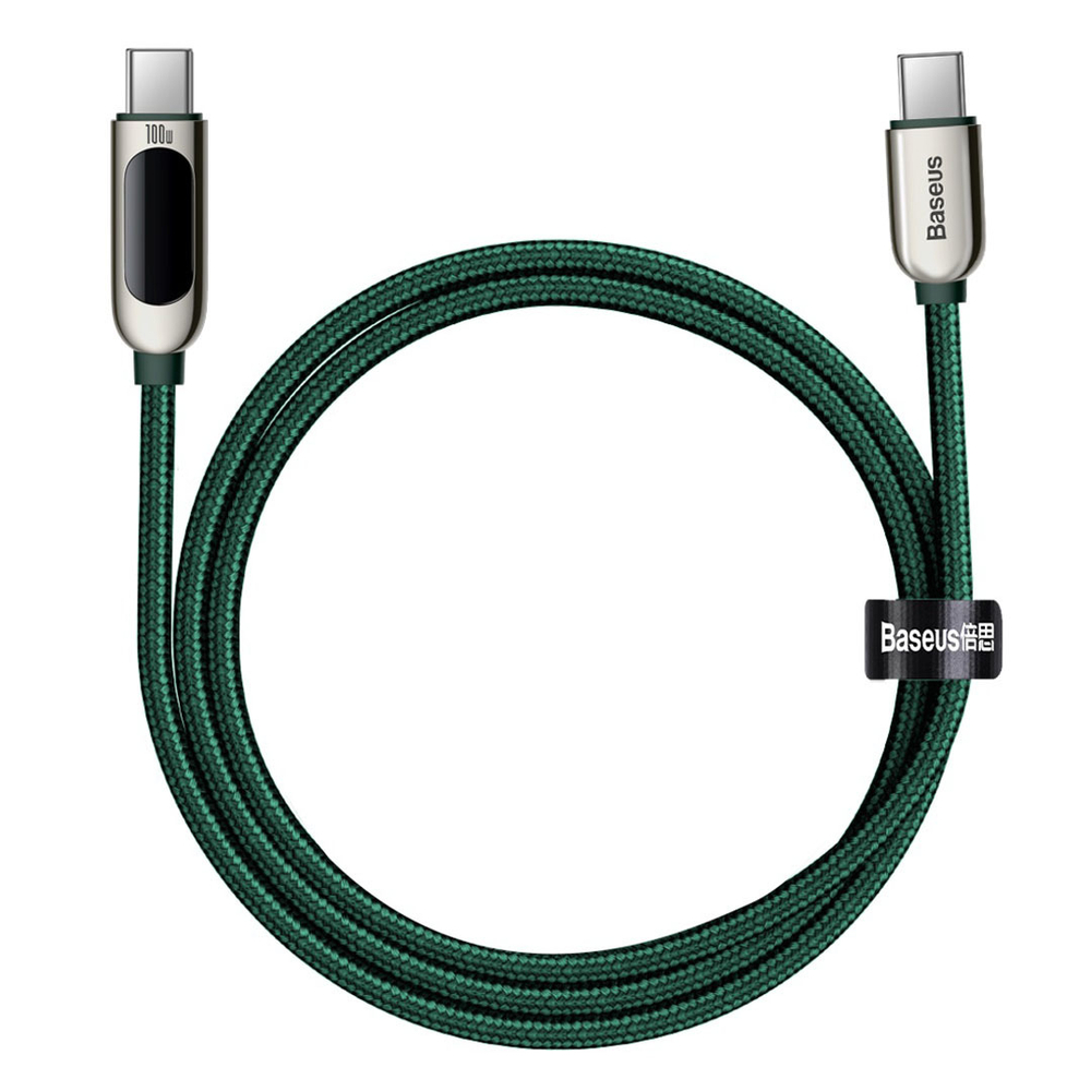 Type-C Кабель Baseus Display Fast Charging Data Cable Type-C to Type-C 100W 1m - Green