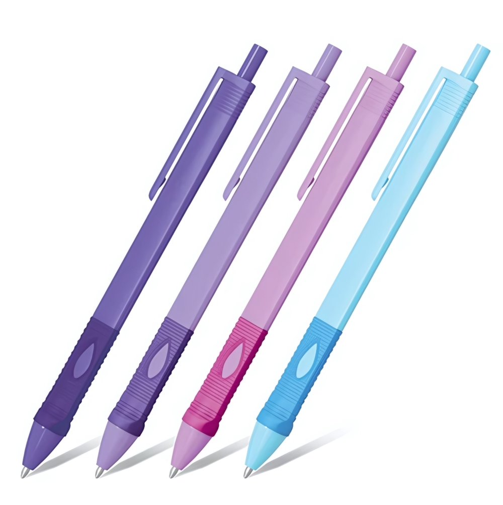 Ручка шарик. автомат. 0,35мм. "Profit 500 Pastel color" синяя, эргономичная с грипом (STAFF)