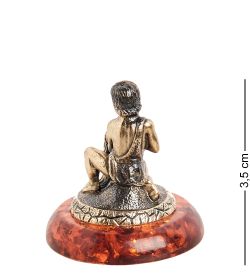 Народные промыслы AM- 988 Фигурка «Знак зодиака - Водолей» (латунь, янтарь)