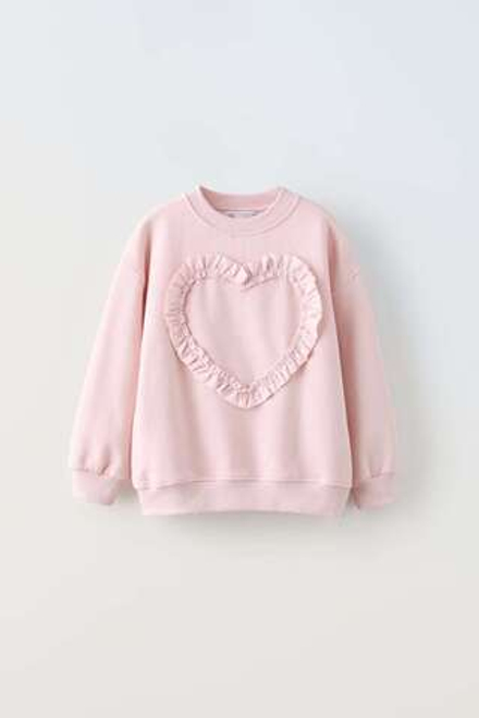 ZARA ТОЛСТОВКА ИЗ ПОПЛИНА «СЕРДЕЧКО», РОЗОВЫЙ