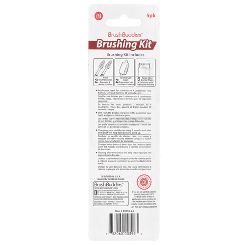 Brush Buddies, "Забота с умом", набор зубных щеток, для взрослых, 2 шт