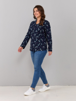 Блузка БЛ-22/синий-веточки