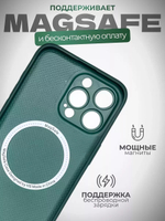 Чехол стеклянный с MagSafe, на iPhone 15 Pro Max, Candling Green - Зеленый