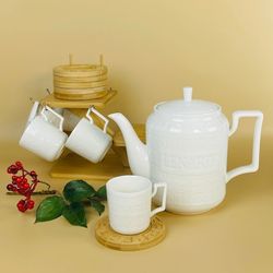 Lenardi 140-143 Чайный набор 13пр. 200 мл на подставке BAMBOO в под.уп.(х6)Фарфор