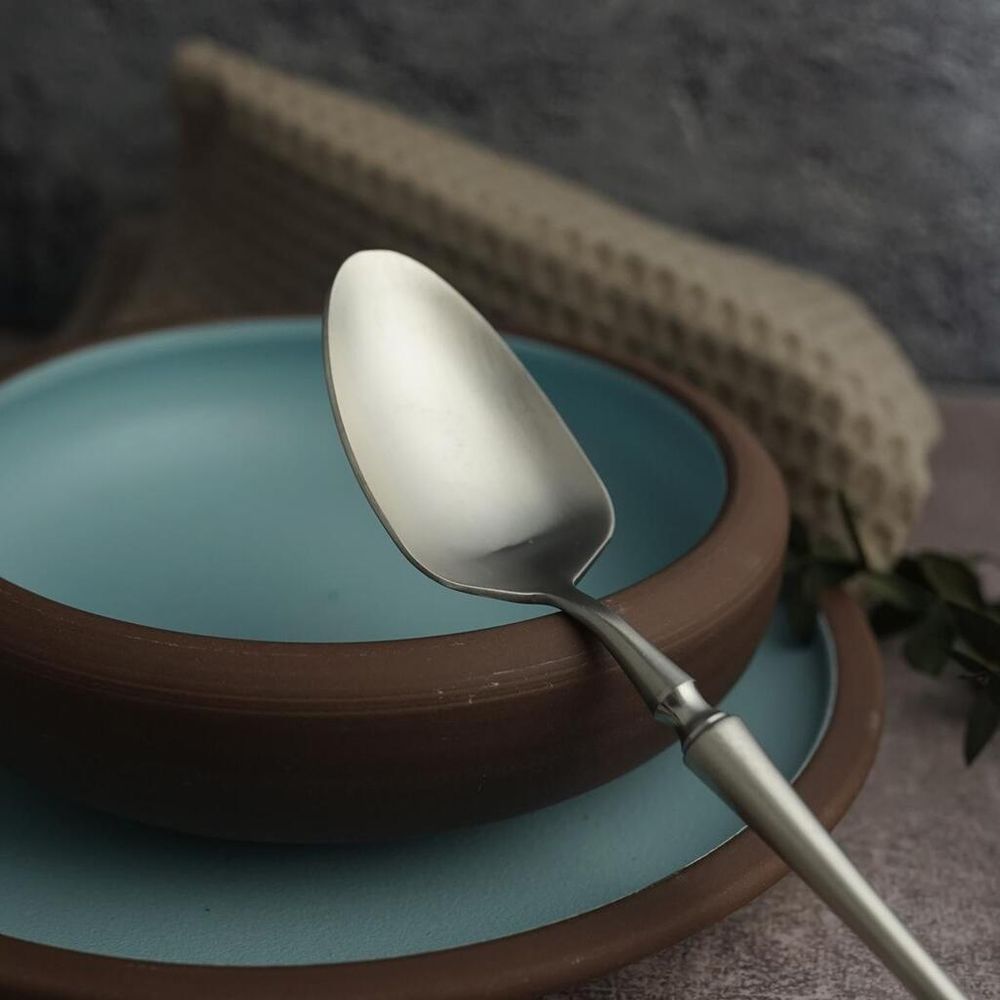 Ложка столовая 19,5 см матовая цвет серебро PVD   P.L. [12]