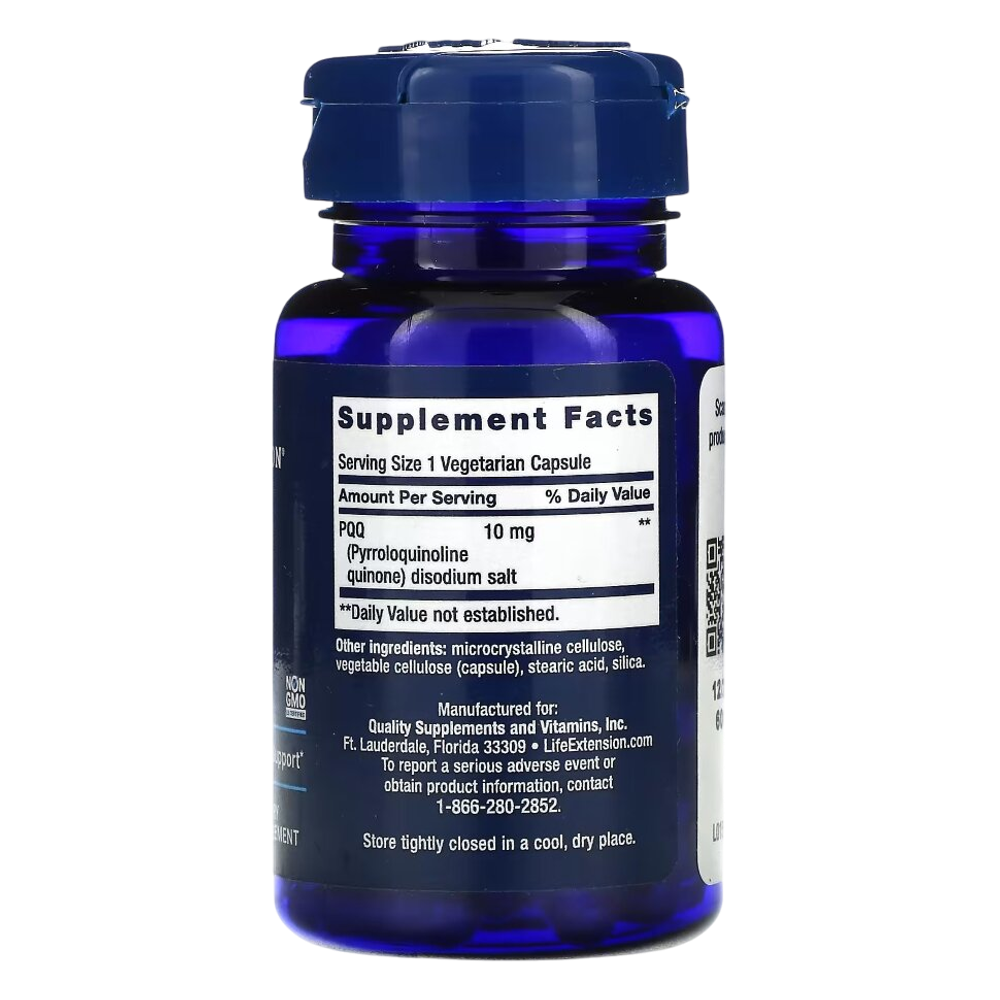 Life Extension PQQ 10 mg 30 veg capsules, Поддержка на клеточном уровне