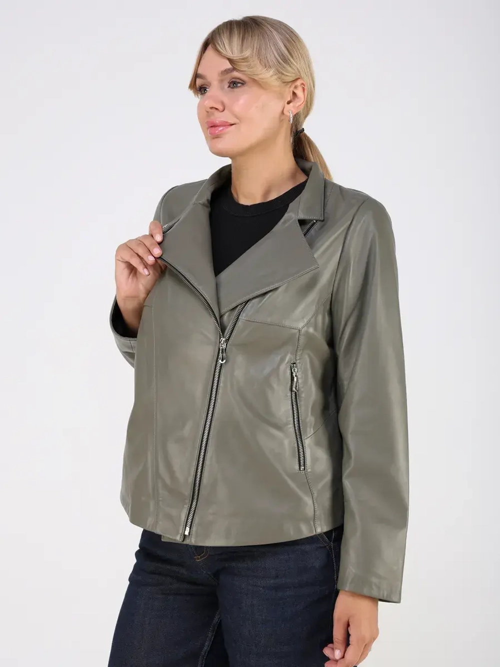 Кожаная куртка демисезонная косуха