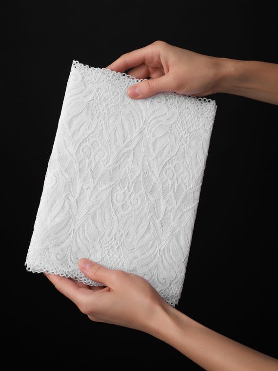 03-294 Кружево эластичное 24 см, белый 001