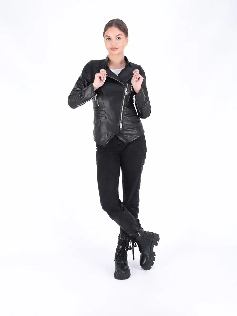 Косуха женская натуральная кожаная