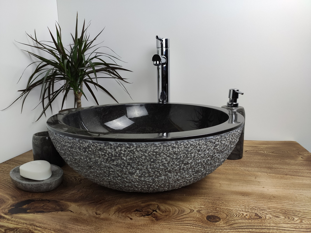 Раковина из мрамора Bowl Dotted Black BM-60027 45*45*17