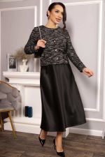 Костюм с атласной юбкой Лизетт (черный) К14677-10М LT Collection