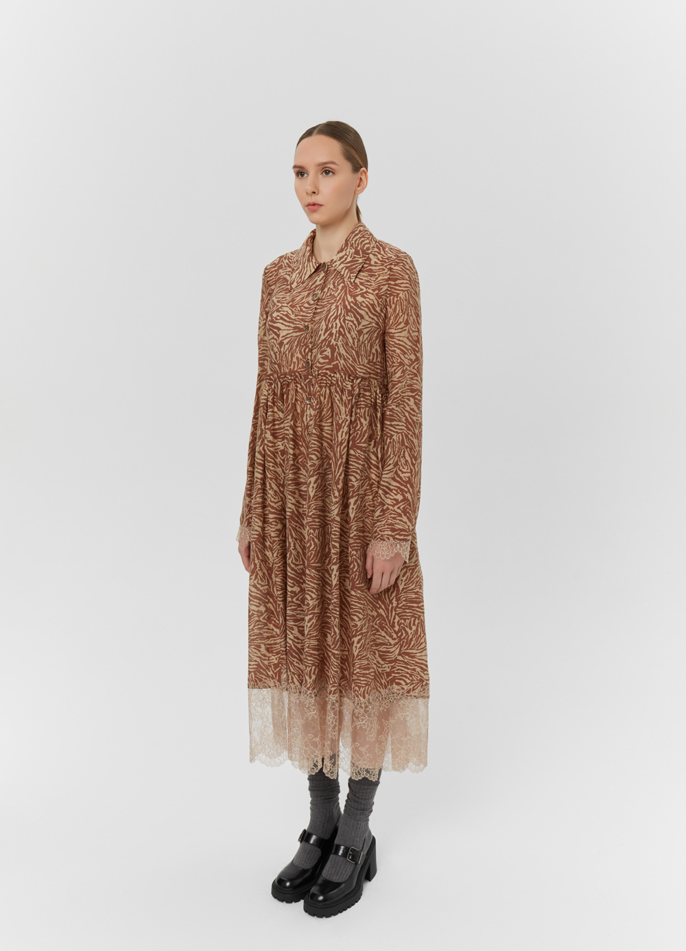 Платье «Зебра», коричневый
