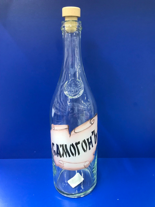 Бутыль "Литр" 1л. прозрачное стекло, Самогонъ