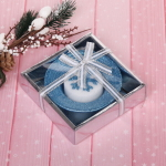 Свеча новогодняя «Снежинка» 10,5*10,5*3 см, голубой