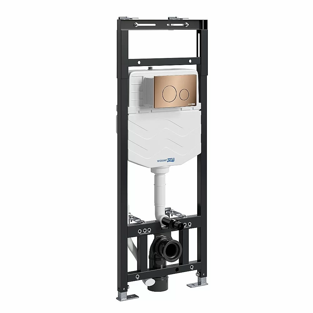Система инсталляции для унитаза WasserKraft Alme 15TLT.010.ME.RG02 с кнопкой розовое золото