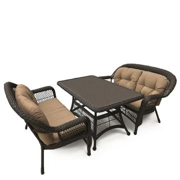 Комплект плетеной мебели T130Br/LV520-1 Brown/Beige 4Pcs