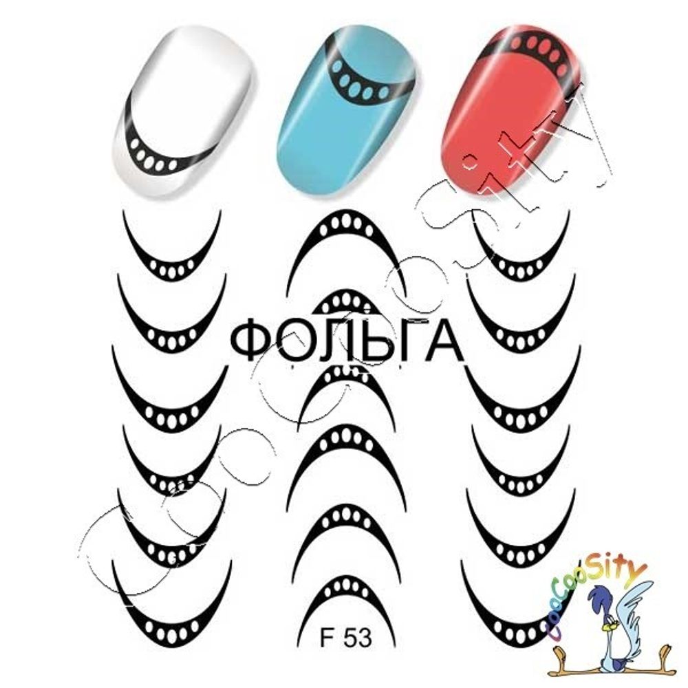 Фольгированный слайдер-дизайн для ногтей F53 черный
