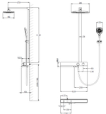 Душевая стойка Vincea Inspire VSFS-3I13TCH термостатическая с изливом, хром
