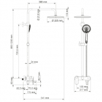 Комплект душевой Wasserkraft черный 21,7х54,1х125 см