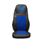 Чехлы VOLVO FH16 (экокожа, черный, синяя вставка)